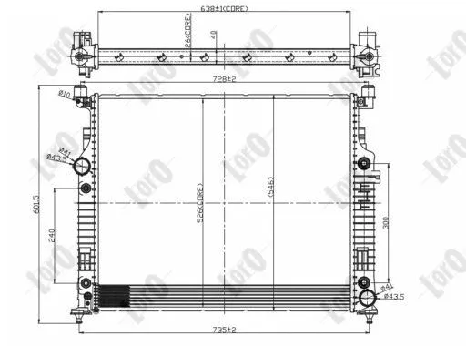 Radiator, engine cooling (054-017-0058-B)