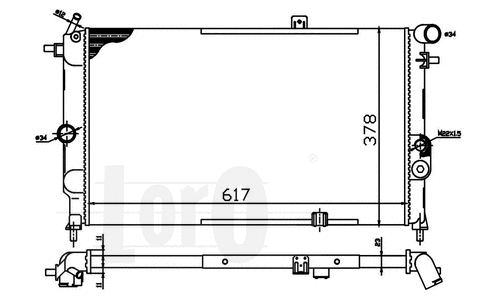 Radiator, engine cooling (037-017-0034)