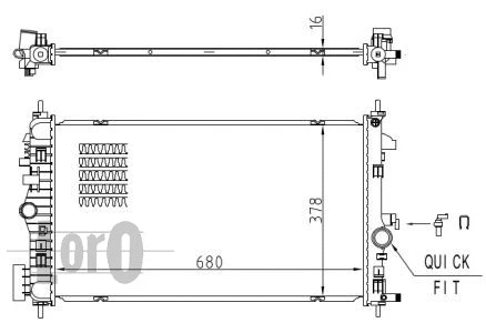 Radiator, engine cooling (037-017-0091-B)