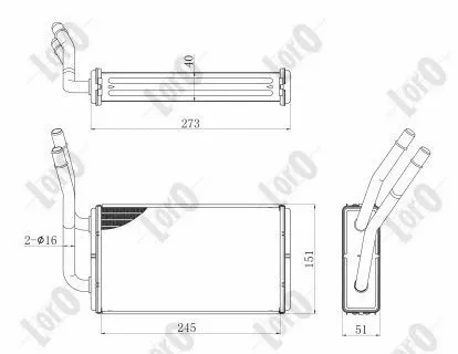 Heat Exchanger, interior heating (017-015-0024-B)