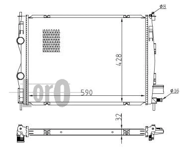Radiator, engine cooling (035-017-0004-B)