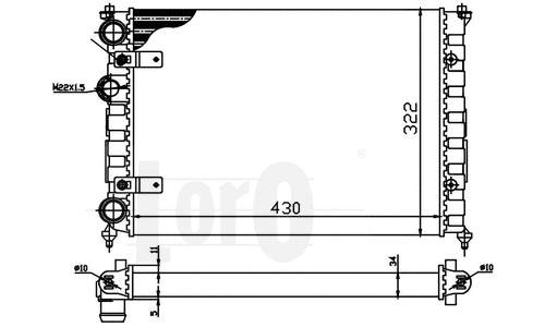 Radiator, engine cooling (046-017-0002)