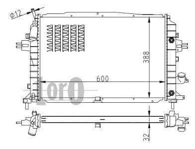 Radiator, engine cooling (037-017-0088-B)