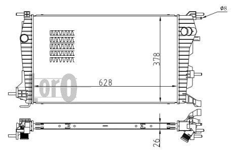 Radiator, engine cooling (042-017-0059-B)
