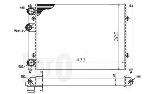 Radiator, engine cooling (053-017-0035)