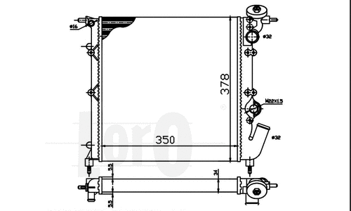 Radiator, engine cooling (042-017-0016)