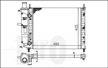 Radiator, engine cooling (016-017-0030)