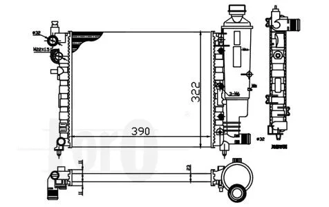 Radiator, engine cooling (009-017-0036)