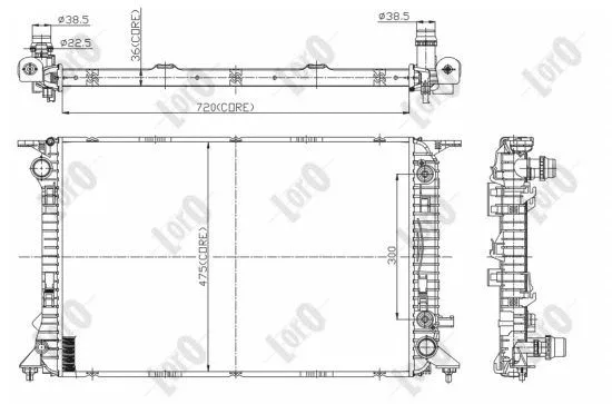 Radiator, engine cooling (003-017-0051-B)