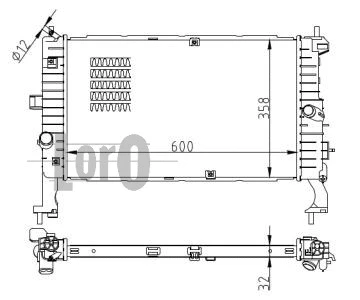 Radiator, engine cooling (037-017-0087-B)