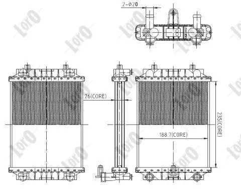 Radiator, engine cooling (003-017-0054-B)