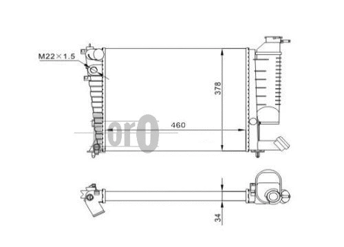 Radiator, engine cooling (009-017-0022)