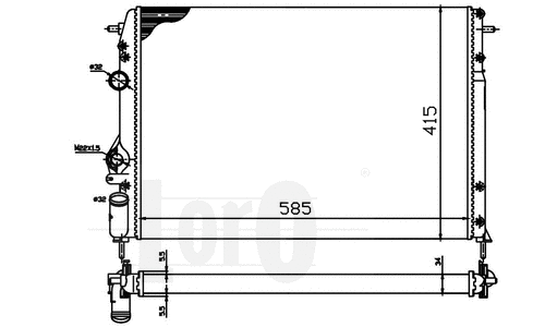 Radiator, engine cooling (042-017-0030)