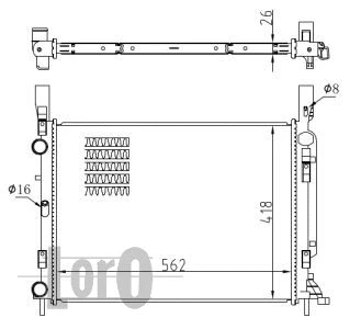 Radiator, engine cooling (042-017-0061-B)