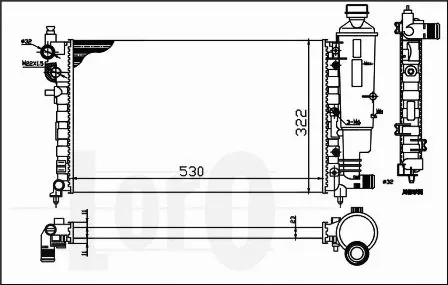Radiator, engine cooling (038-017-0016)