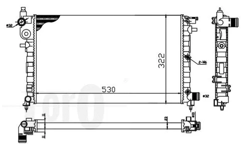 Radiator, engine cooling (009-017-0026)