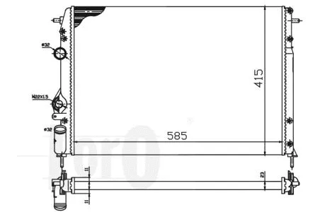 Radiator, engine cooling (042-017-0036)