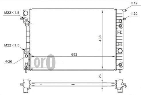 Radiator, engine cooling (037-017-0084)