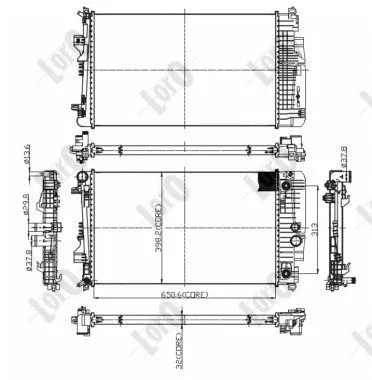 Radiator, engine cooling (054-017-0059-B)