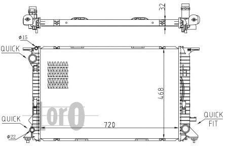 Radiator, engine cooling (003-017-0040-B)