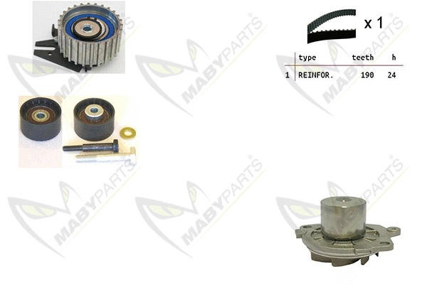Water Pump & Timing Belt Kit (OBKWP0052)