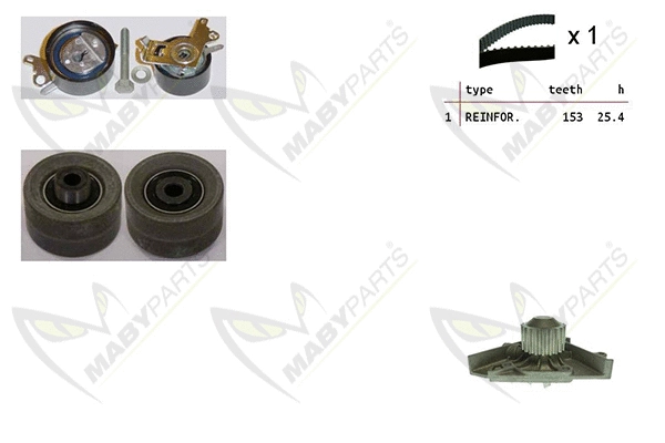 Water Pump & Timing Belt Kit (OBKWP0158)