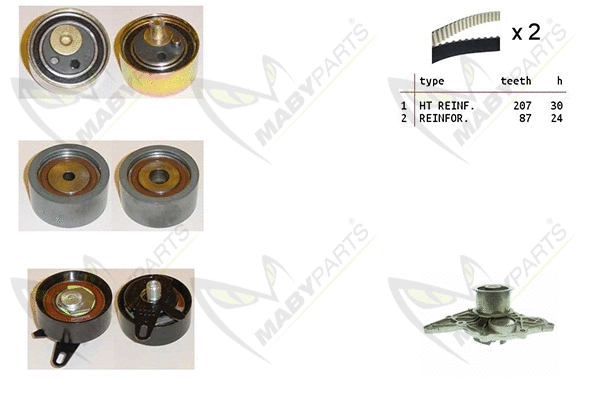 Water Pump & Timing Belt Kit (OBKWP0168)