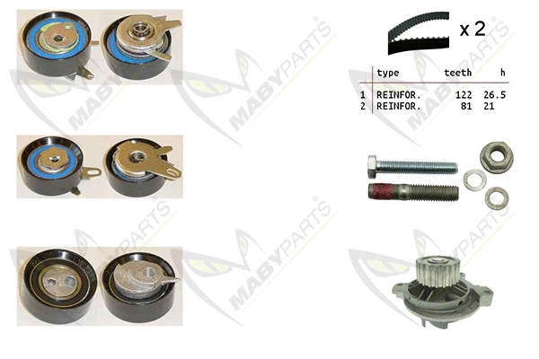 Water Pump & Timing Belt Kit (OBKWP0169)