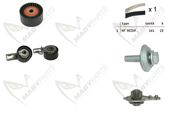 Water Pump & Timing Belt Kit (OBKWP0134)