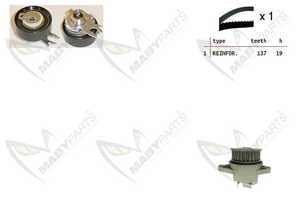 Water Pump & Timing Belt Kit (OBKWP0148)