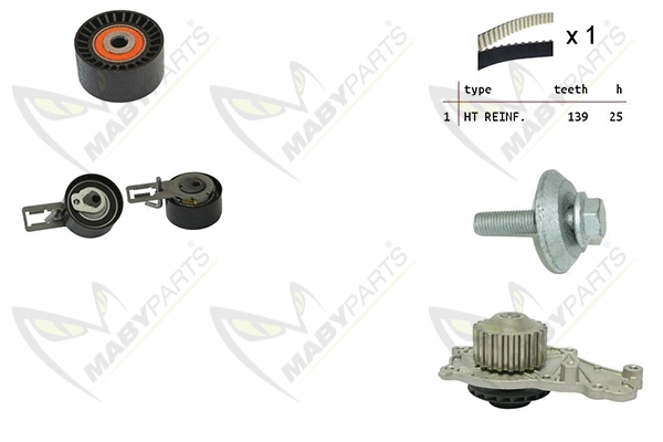 Water Pump & Timing Belt Kit (OBKWP0139)