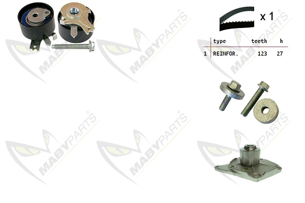 Water Pump & Timing Belt Kit (OBKWP0061)