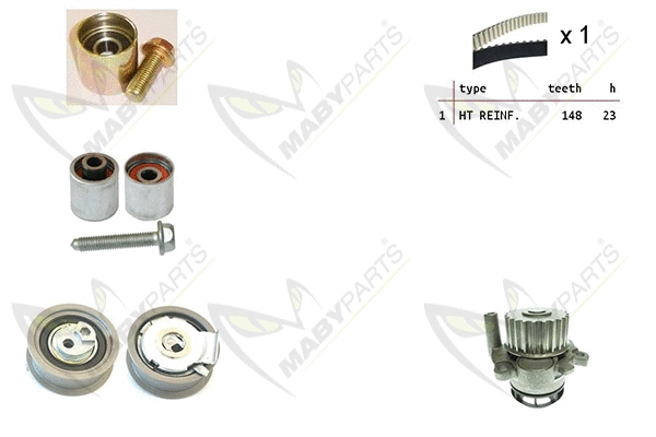 Water Pump & Timing Belt Kit (OBKWP0164)