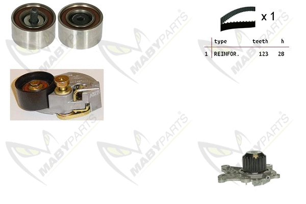 Water Pump & Timing Belt Kit (OBKWP0160)