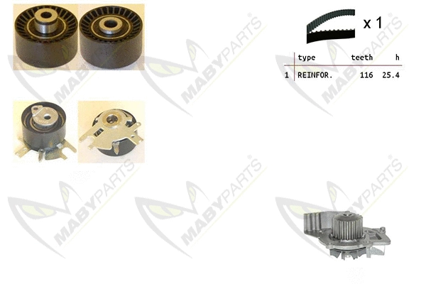 Water Pump & Timing Belt Kit (OBKWP0068)