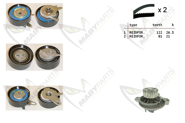 Water Pump & Timing Belt Kit (OBKWP0156)