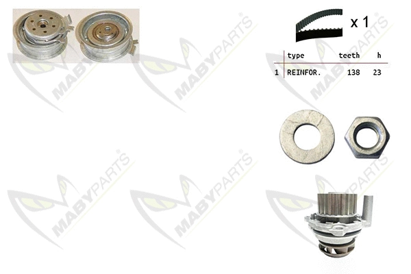 Water Pump & Timing Belt Kit (OBKWP0086)