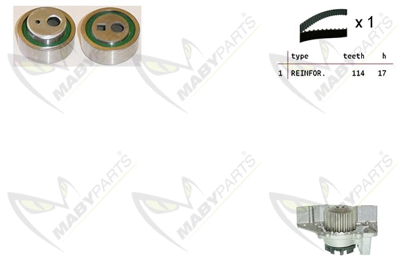 Water Pump & Timing Belt Kit (OBKWP0115)