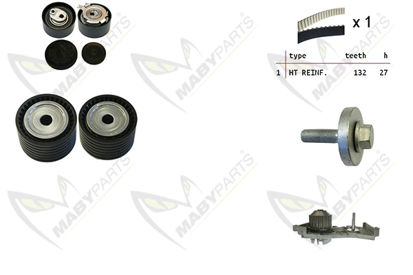 Water Pump & Timing Belt Kit (OBKWP0130)