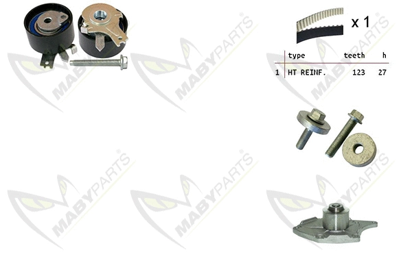 Water Pump & Timing Belt Kit (OBKWP0104)