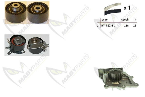 Water Pump & Timing Belt Kit (OBKWP0116)
