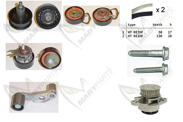 Water Pump & Timing Belt Kit (OBKWP0100)