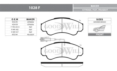 Brake Pad Set, disc brake (1028 F)