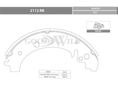 Brake Kit, drum brake (2112 RB)