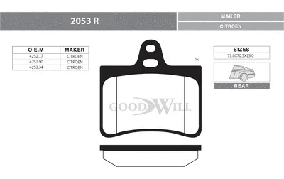 Brake Pad Set, disc brake (2053 R)