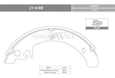 Brake Kit, drum brake (2110 RB)