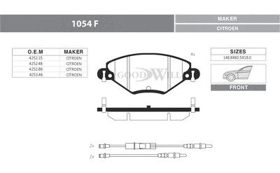Brake Pad Set, disc brake (1054 F)