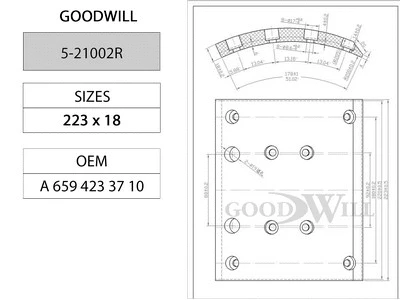 Brake Kit, drum brake (5-21002 R)