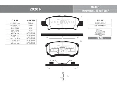 Brake Pad Set, disc brake (2020 R)