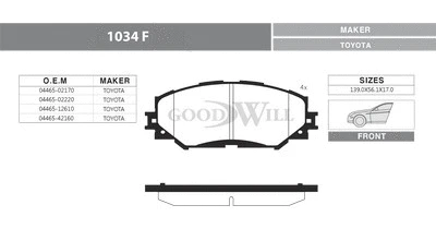 Brake Pad Set, disc brake (1034 F)